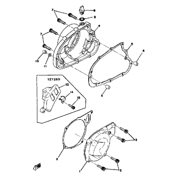CRANKCASE COVER YZ125C - D