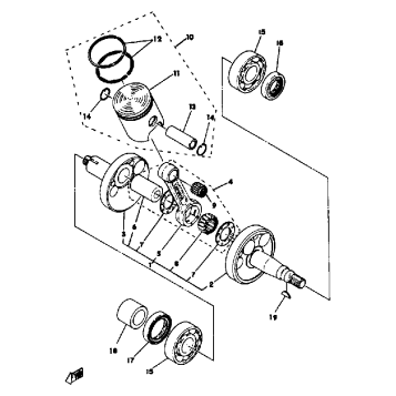 CRANKSHAFT - PISTON DT80H - J - K