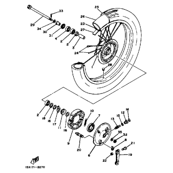 FRONT WHEEL XT200K - KC