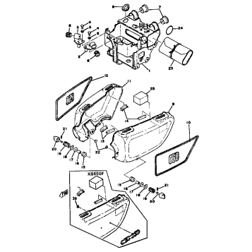 SIDE COVER BATTERY BOX XS650D E E006501~ F