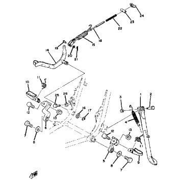 STAND - FOOTREST - BRAKE PEDAL YZ125E - F