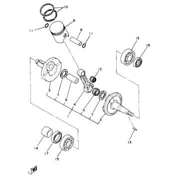 CRANKSHAFT PISTON YZ80G