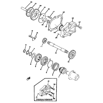 STARTING MOTOR UNIT TX650A - XS650B - C