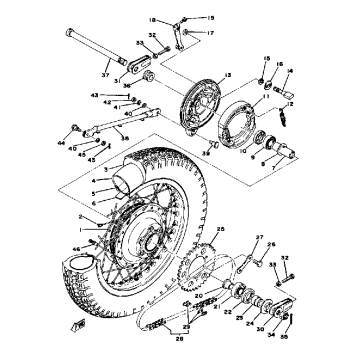 REAR WHEEL XS650D E E006501~ F