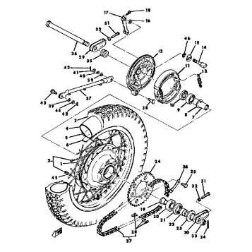 REAR WHEEL TX650A - XS650B - C