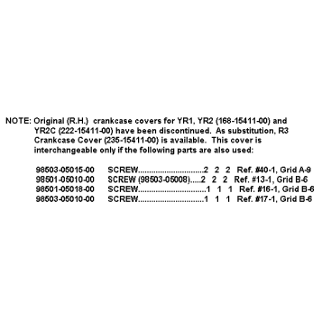 CRANKCASE COVER (NOTES ONLY)