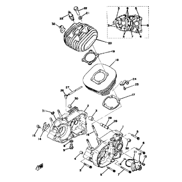 CRANKCASE - CYLINDER YZ125C