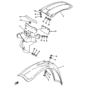 FRONT FENDER REAR FENDER YZ400D E