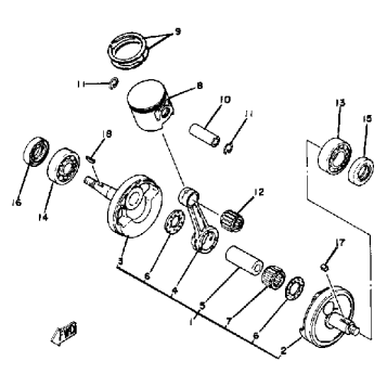 CRANKSHAFT - PISTON YZ125G