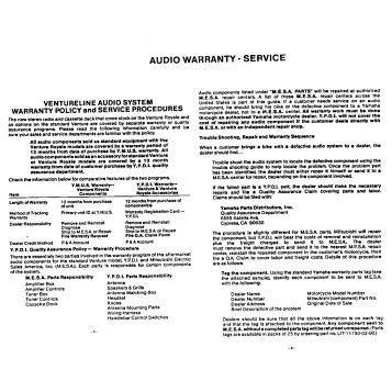 WARRANTY INFORMATION PG 1