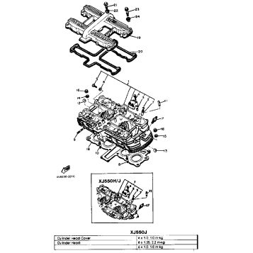 CYLINDER HEAD XJ550H J K