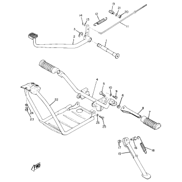 STAND, FOOT REST & REAR BRAKE PEDAL
