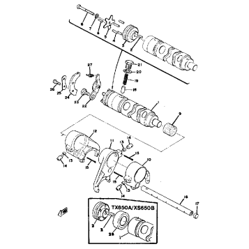 SHIFT CAM-FORK TX650A - XS650B - C