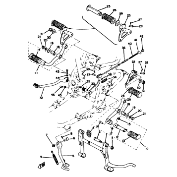 STAND FOOTREST BRAKE PEDAL XS650C