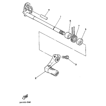 SHIFT SHAFT PEDAL YZ250K L