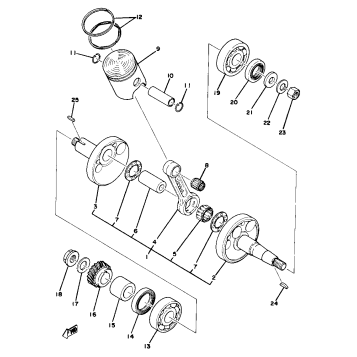 CRANKSHAFT PISTON YZ80E