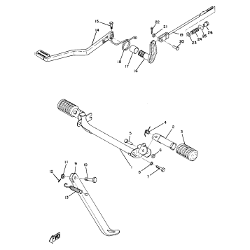 STAND, FOOTREST & REAR BRAKE PEDAL