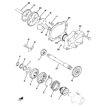 STARTING MOTOR UNIT XS650D E E006501~ F