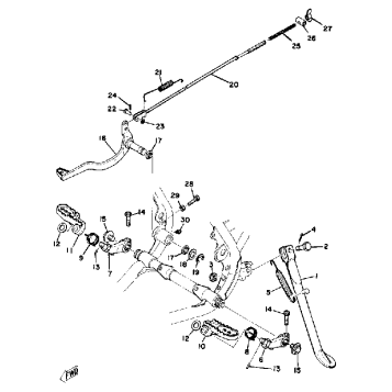 STAND-FOOTREST-BRAKE PEDAL YZ250C