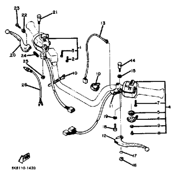 HANDLE SWITCH LEVER XJ550H J K