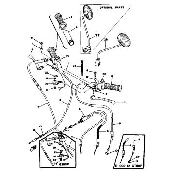 HANDLEBAR - CABLE GT80E - GT80E~009161 - GT80F
