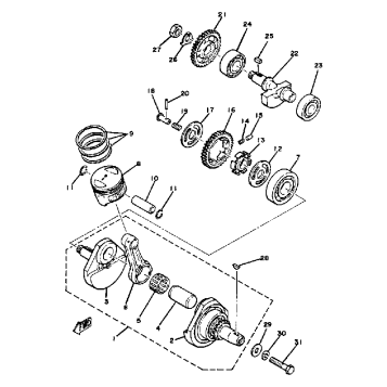 CRANKSHAFT - PISTON XT200K - KC