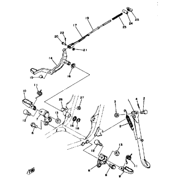 STAND FOOTREST BRAKE PEDAL YZ400D E