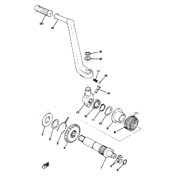 KICK STARTER XS650D E E006501~ F