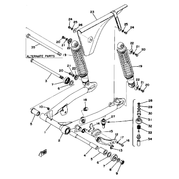 REAR ARM-REAR CUSHION-CHAIN CASE