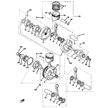 CRANK PISTON TX650A - XS650B - C