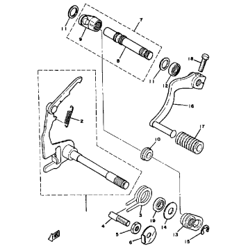 SHIFT SHAFT - PEDAL MX100H - J - K