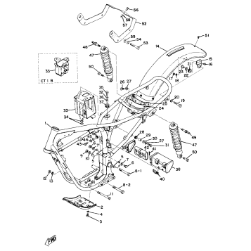 FRAME, REAR CUSHION & REAR FENDER
