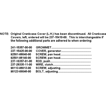 CRANKCASE COVER (NOTES ONLY)