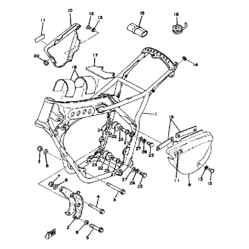 FRAME - SIDE COVER YZ125E