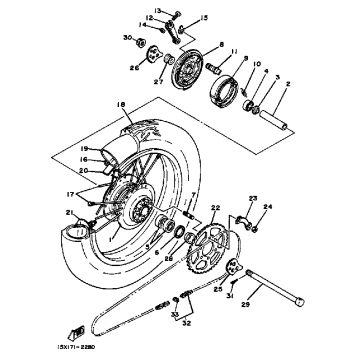 REAR WHEEL XT200K - KC