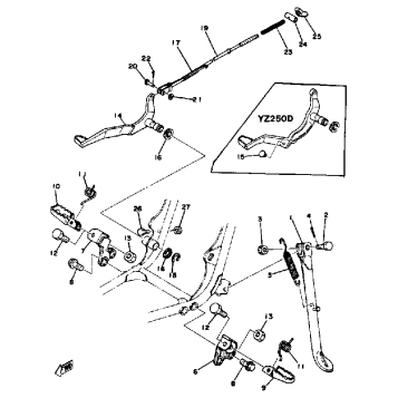 STAND-FOOTREST-BRAKE PEDAL YZ250D - E