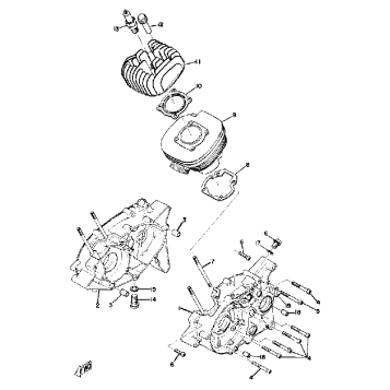 CRANKCASE - CYLINDER YZ80A