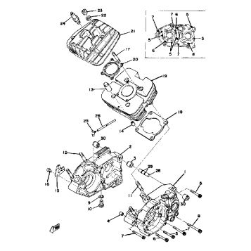 CRANKCASE - CYLINDER YZ125D