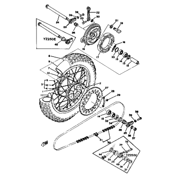 REAR WHEEL YZ250D - E