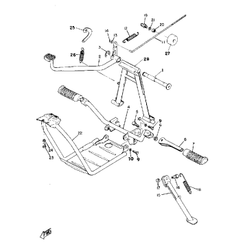 STAND FOOT REST & REAR BRAKE PEDAL