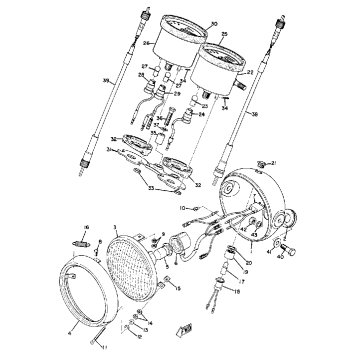 HEAD LAMP, SPEEDOMETER & TACHOMETER
