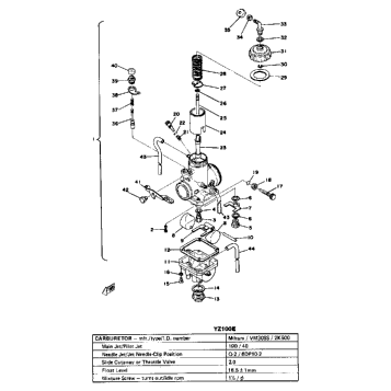 CARBURETOR YZ100 E - F