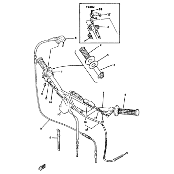 HANDLEBAR CABLE YZ80H J