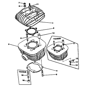 CYLINDER HEAD-CYLINDER YZ250D - E