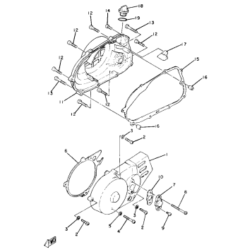 CRANKCASE COVER YZ80G