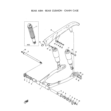 REAR ARM - REAR CUSHION - CHAIN CASE