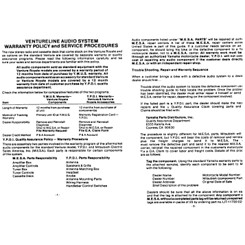 AUDIO WARRANTY SERVICE PG 1