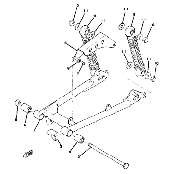 REAR ARM-REAR CUSHION-CHAIN CASE