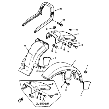 FRONT FENDER REAR FENDER XJ550H J K