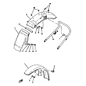 FRONT FENDER REAR FENDER XS650F
